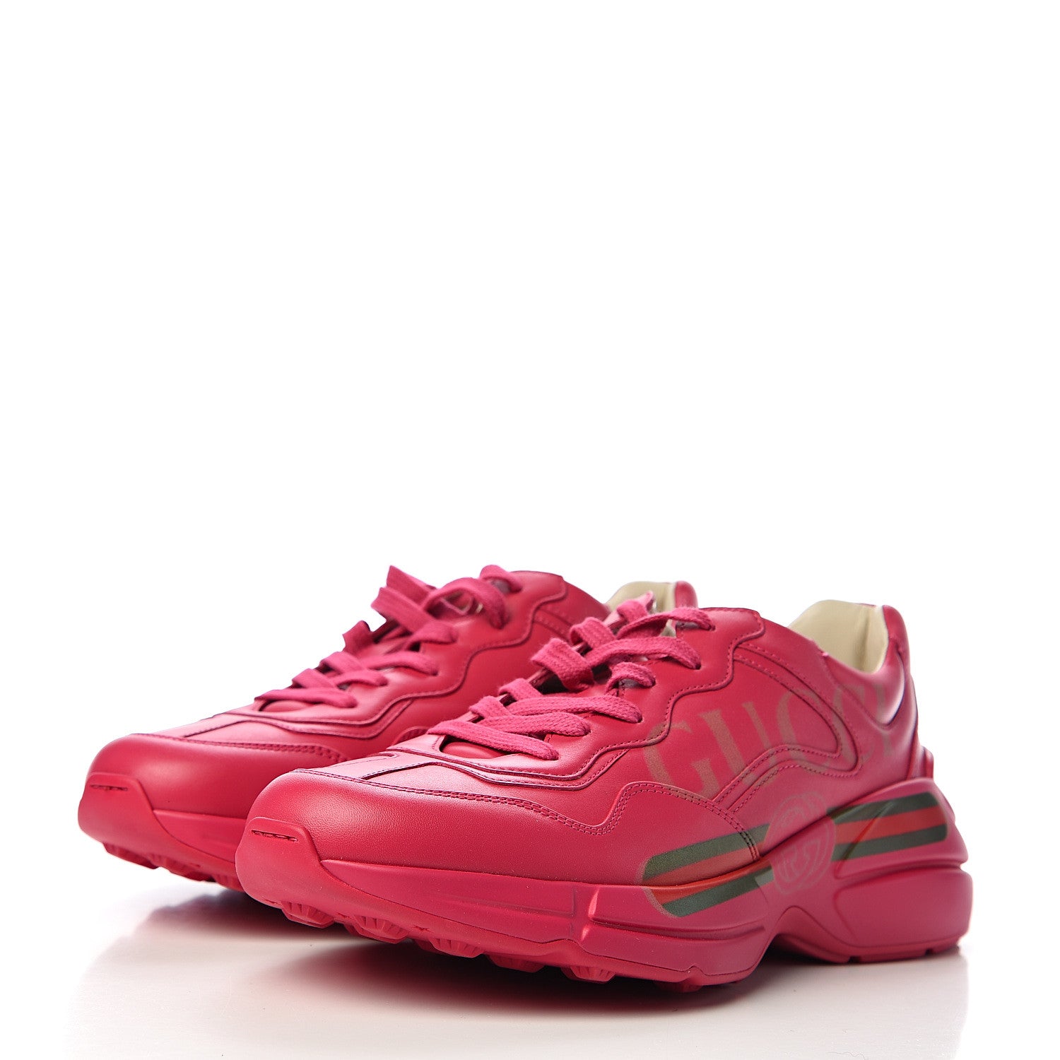 Gucci Calfskin Logo Womens Rhyton Sneakers 40 Box Pink 3 of 11