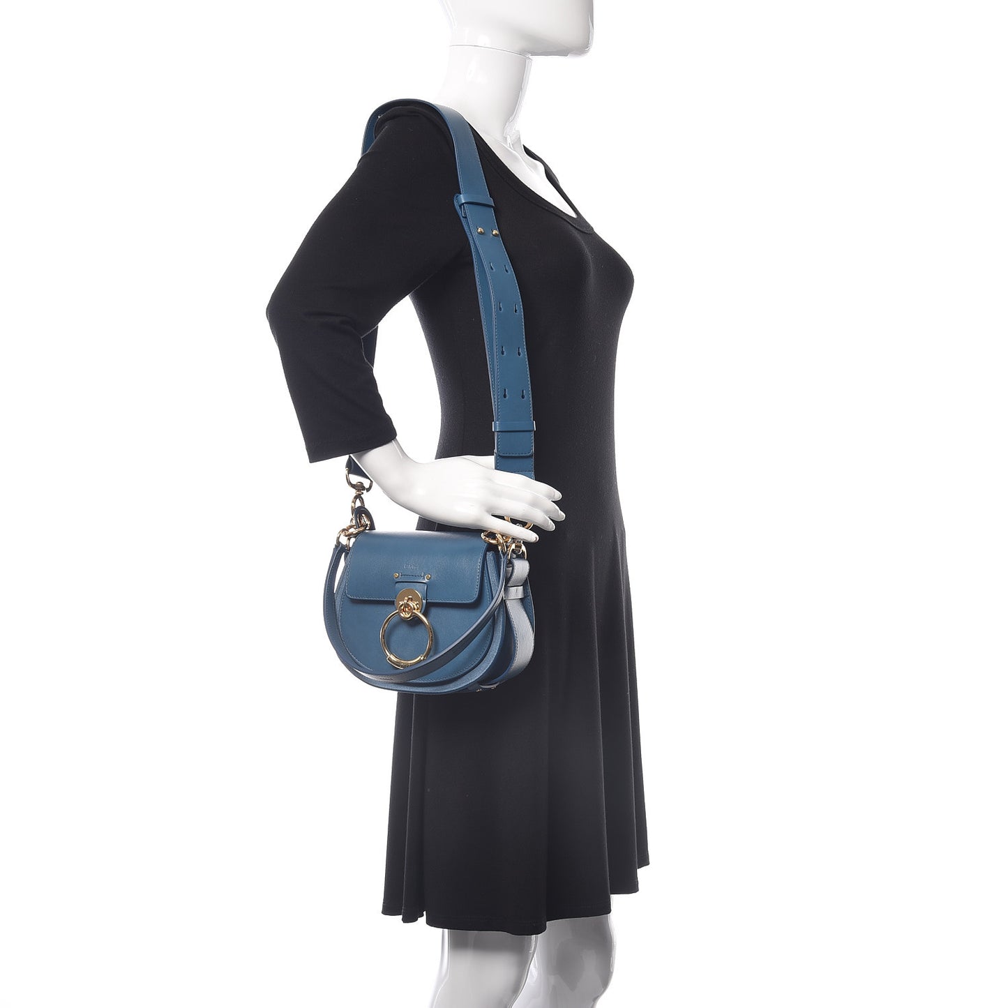 Calfskin Small Tess Bag Vinyl Blue