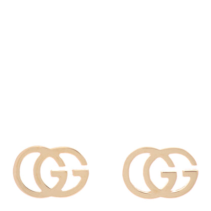 Gucci 18K Yellow Gold GG Tissue Stud Earrings 1 of 6