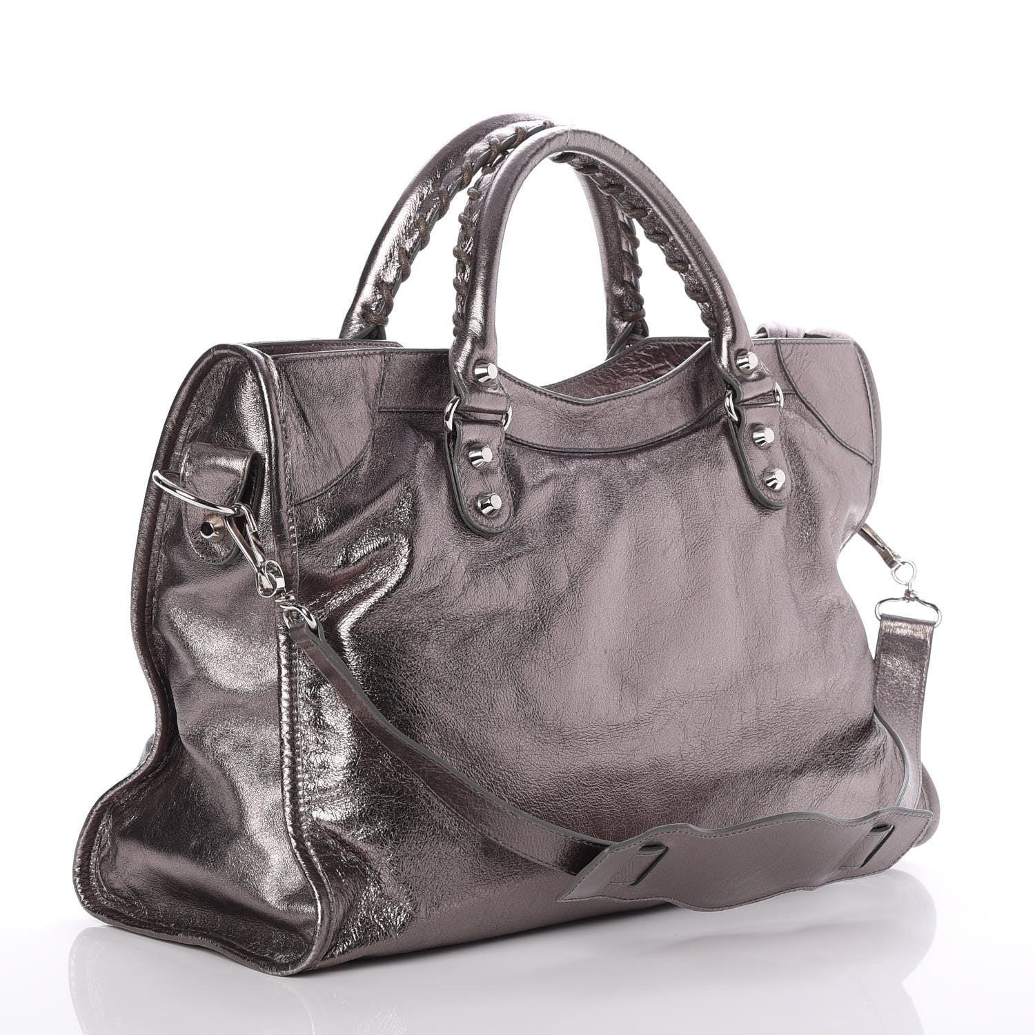 Balenciaga Metallic Agneau Classic Hardware City Pewter 4 of 11