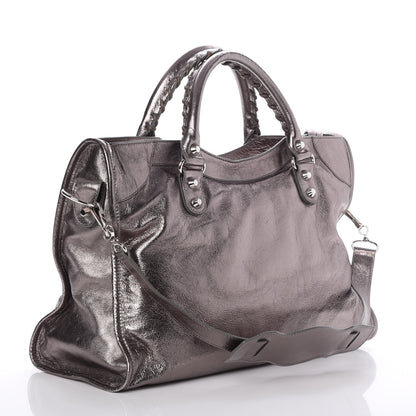 Balenciaga Metallic Agneau Classic Hardware City Pewter 4 of 11