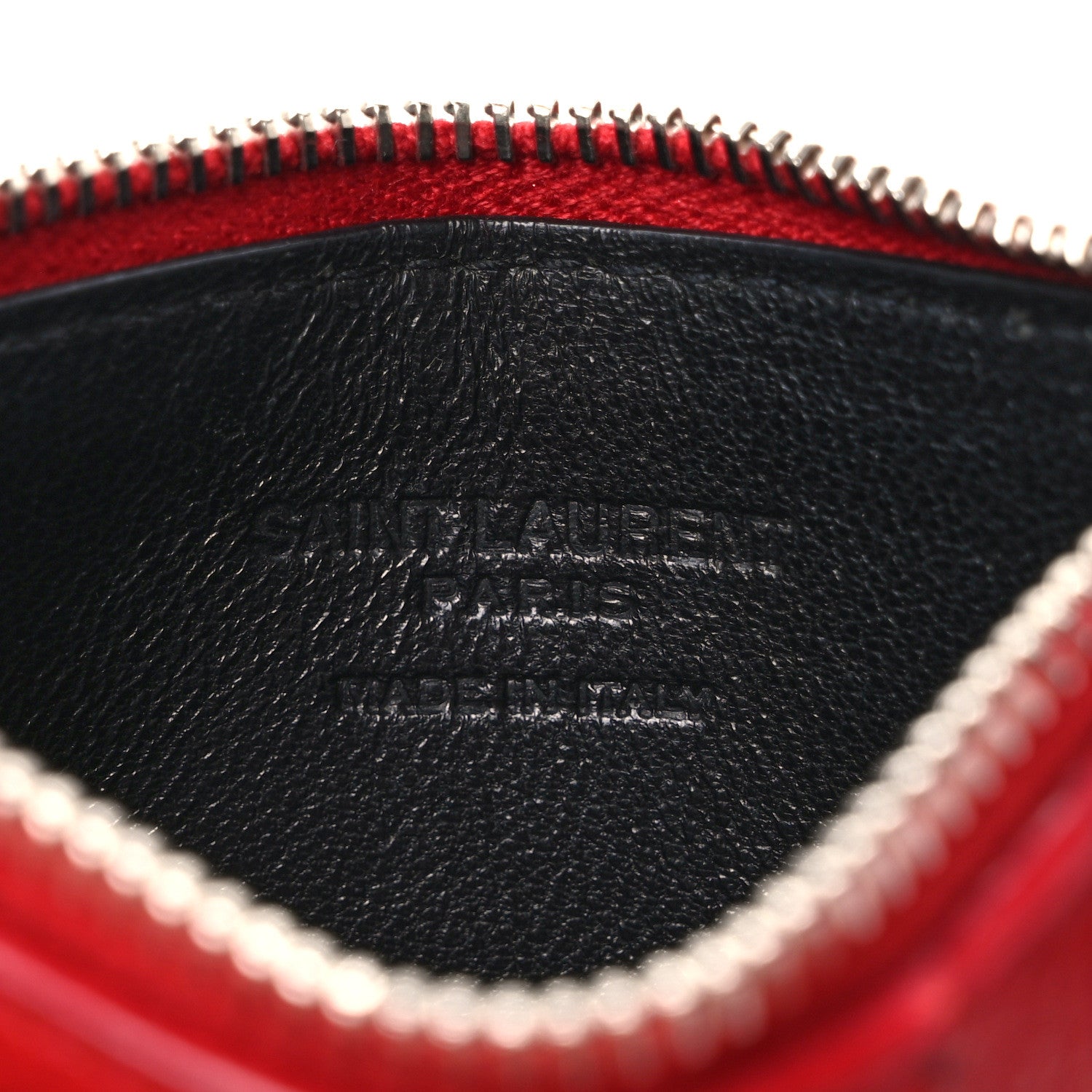 Saint Laurent Grained Calfskin 5 Fragments Zip Pouch Card Holder New Red 6 of 8