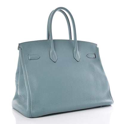 Hermes Taurillon Clemence Birkin 35 Ciel 3 of 9