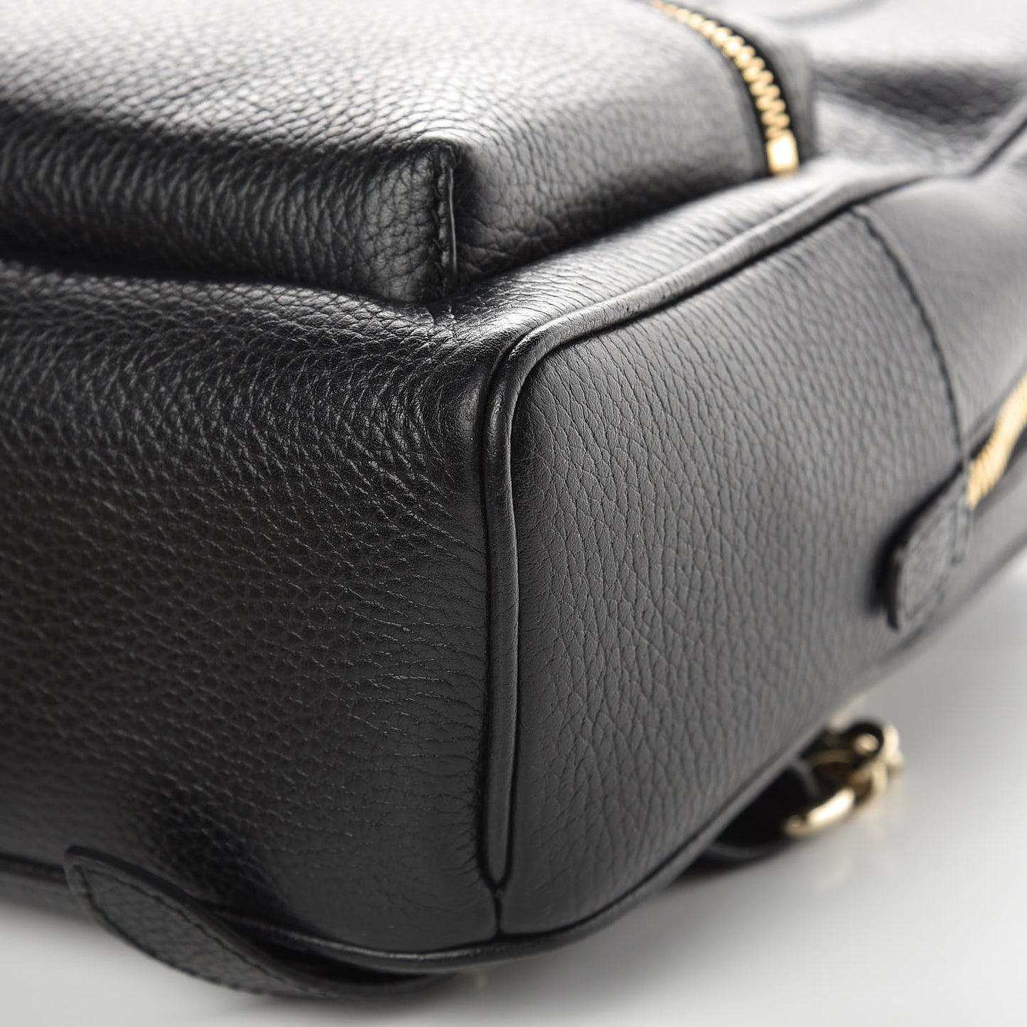 Pebbled Calfskin Soho Chain Backpack Black