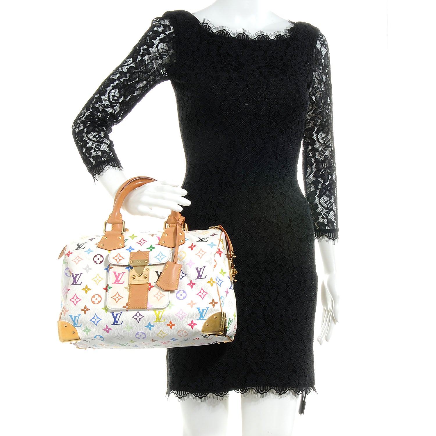 Louis Vuitton Monogram Multicolor Speedy 30 White 2 of 9