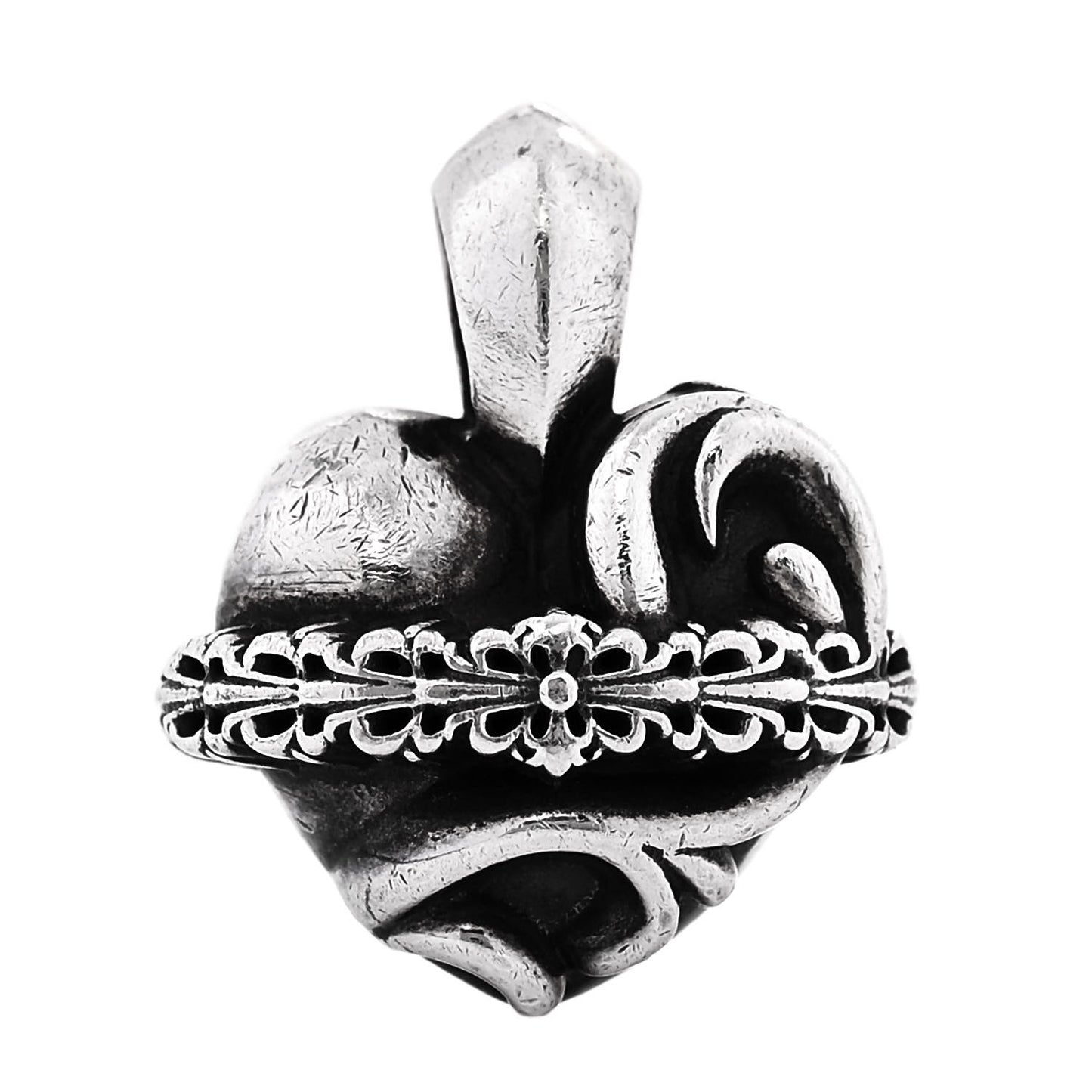Sterling Silver Heart Orbit Pendant
