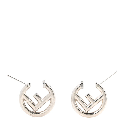 Fendi Metal FF Hoop Earrings Silver 3 of 4