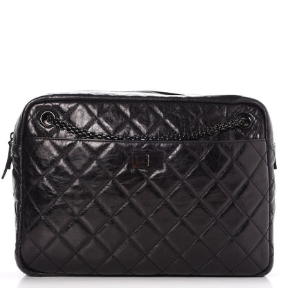 Chanel Metallic Aged Calfskin Quilted Large Reissue Camera Case Black 1 of 10