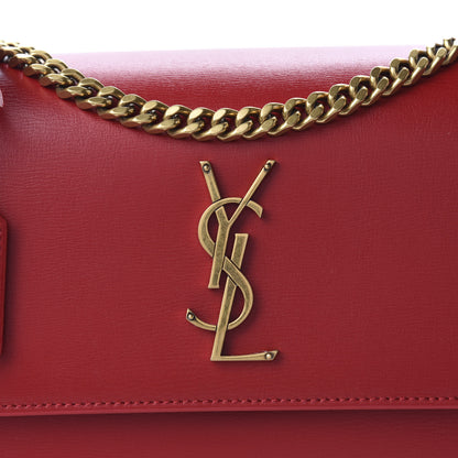 Saint Laurent Calfskin Medium Monogram Sunset Rouge Eros 10 of 10