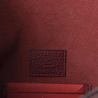 Valentino Garavani Pebbled Calfskin Large Rockstud Envelope Clutch Rubin 8 of 10