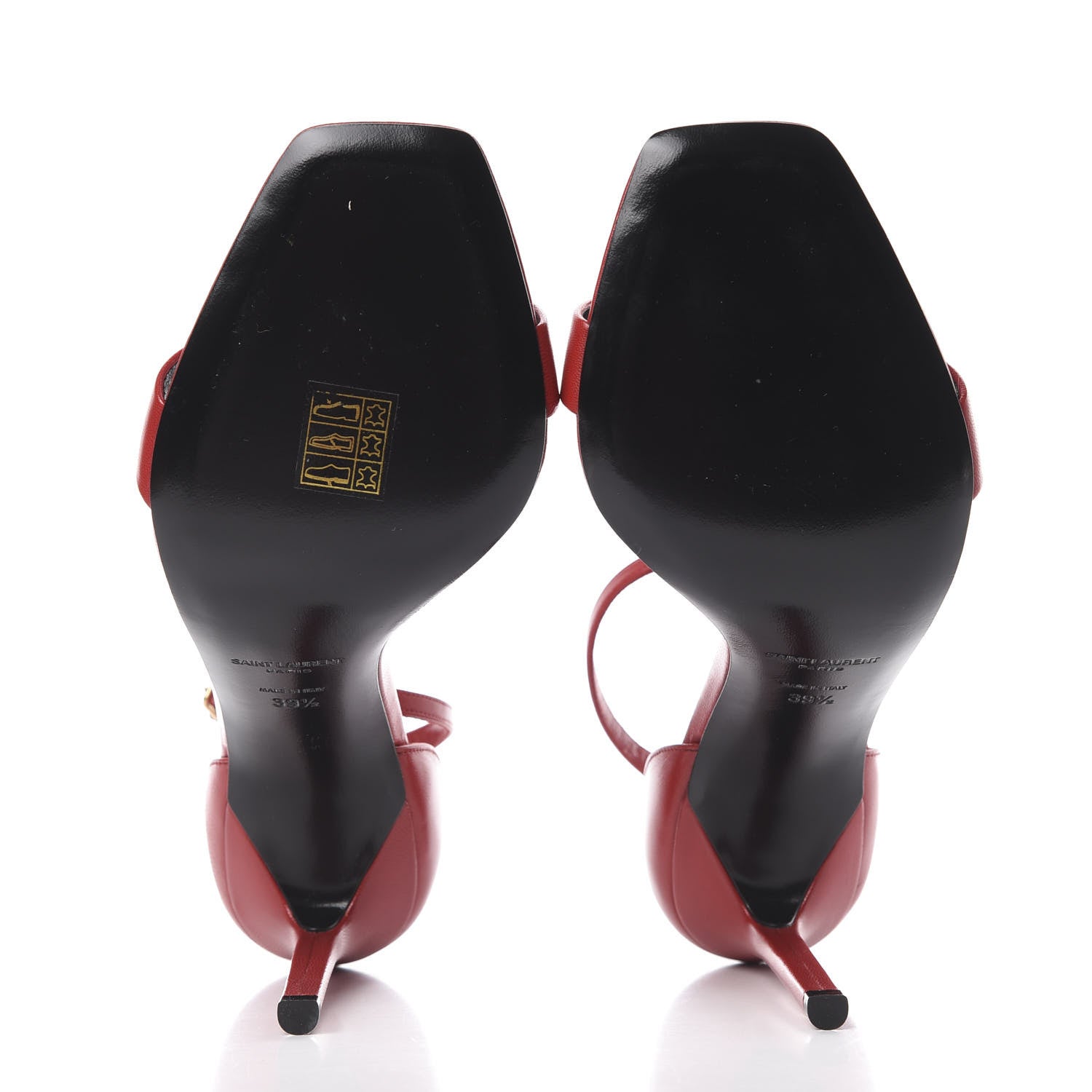 Saint Laurent Calfskin Amber 105 Ankle Strap Sandals 39.5 Red 6 of 10