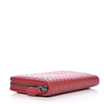 Bottega Veneta Nappa Intrecciato Zip Around Wallet Red 4 of 15