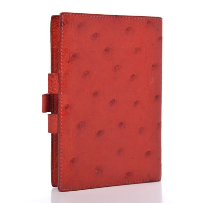 Hermes Ostrich Vision Agenda Cover PM Rouge Vif 3 of 8