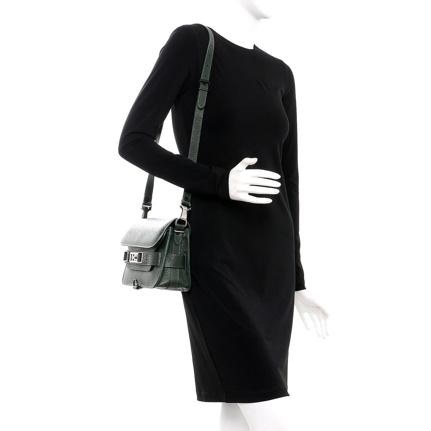 New Linosa Mini PS11 Classic Shoulder Bag Verde Bottiglia