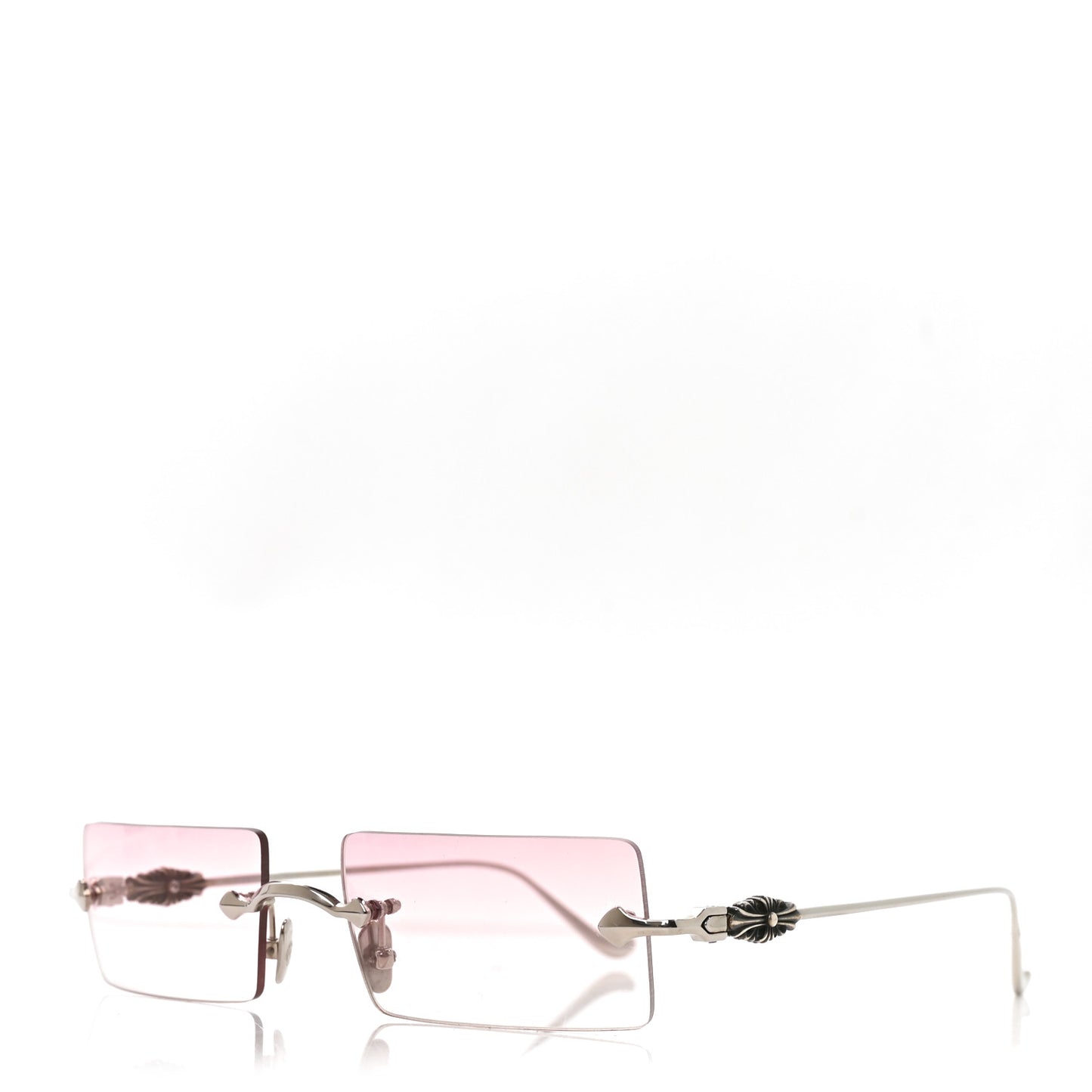 Metal Hellz Bellz Rimless Sunglasses Silver Pink