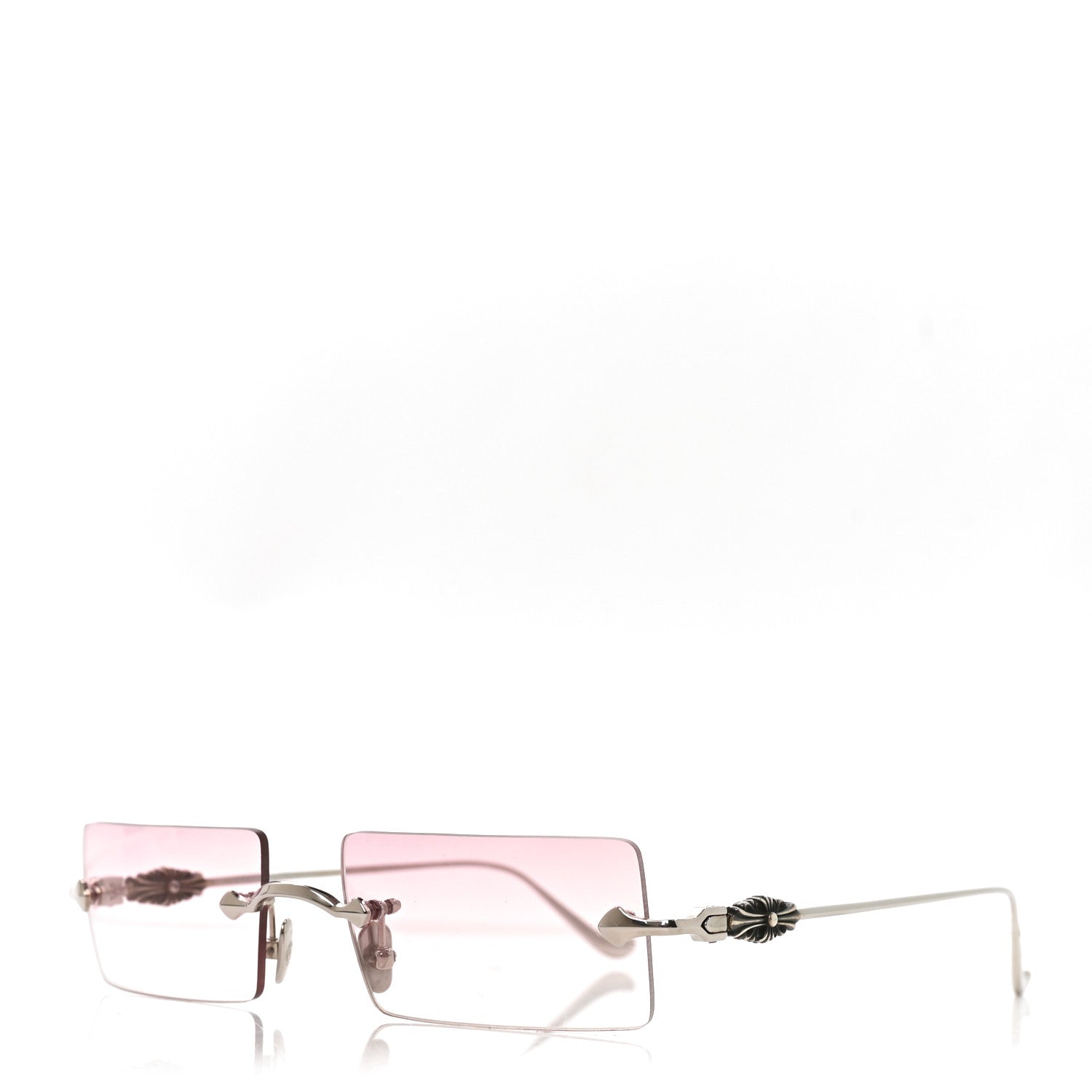 Chrome Hearts Metal Hellz Bellz Rimless Sunglasses Silver Pink 1 of 6