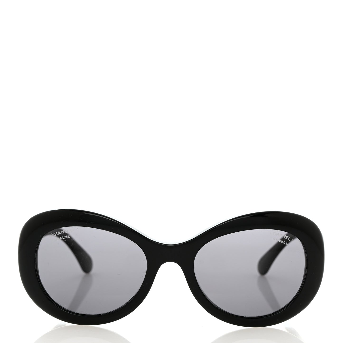 Acetate Polarized Oval CC Sunglasses 5469-B Black