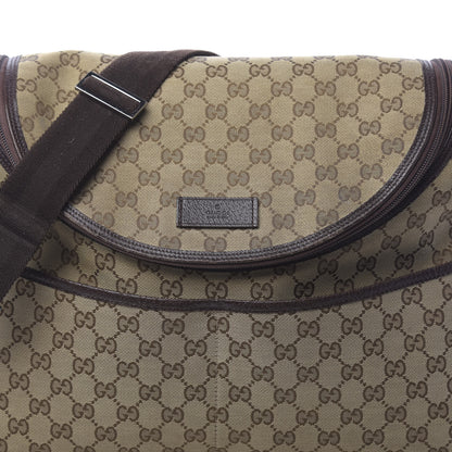 Gucci Monogram Natural Pigskin Large Diaper Bag Beige Ebony Cocoa Dark Chocolate 16 of 23