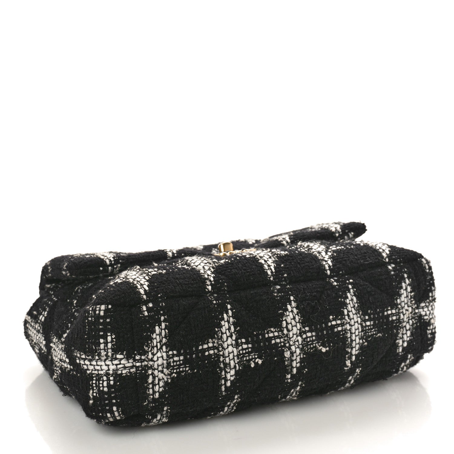 Chanel Tweed Quilted Large Chanel 19 Flap Black White 4 of 11
