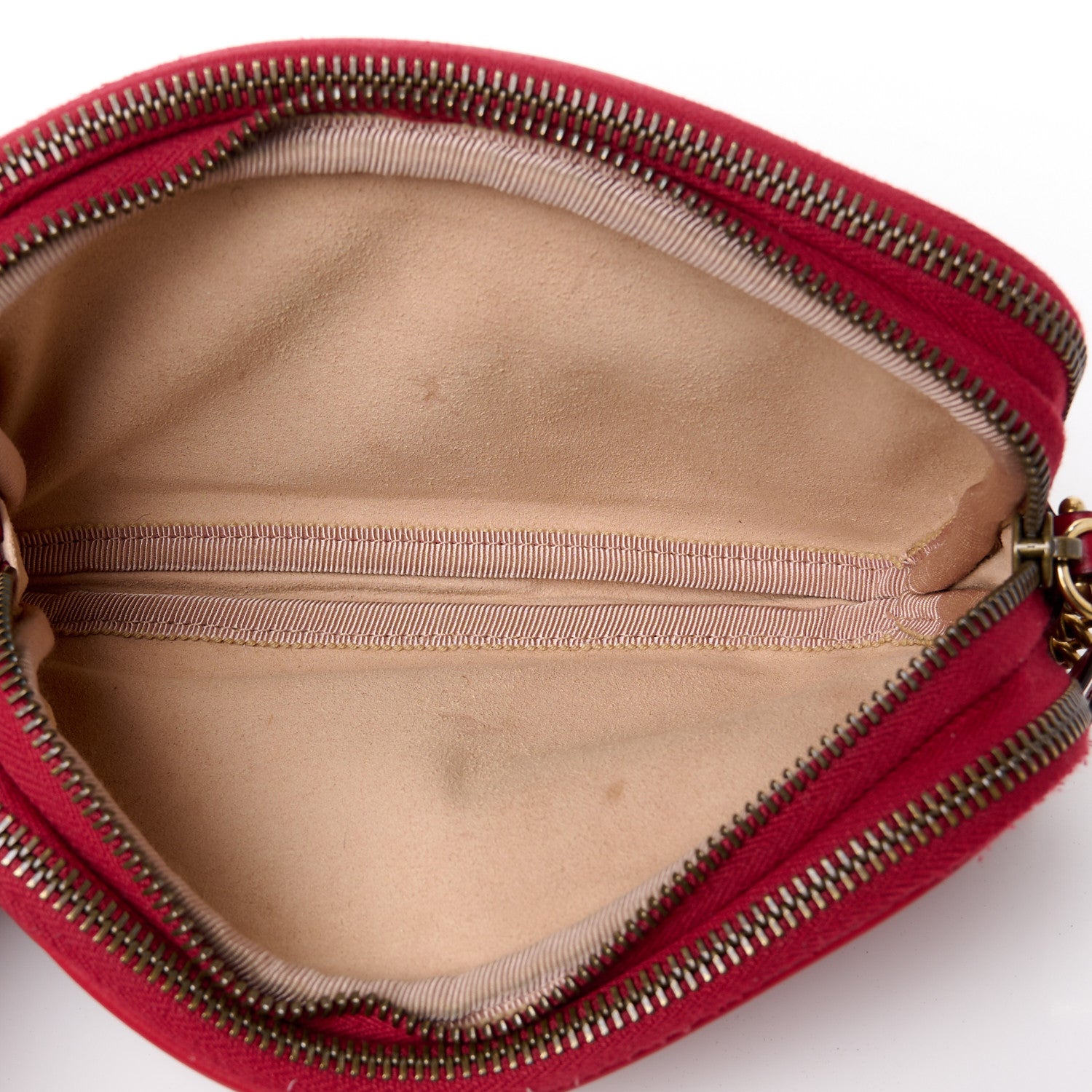 Gucci Calfskin Matelasse Mini GG Marmont Chain Crossbody Bag Hibiscus Red 5 of 12
