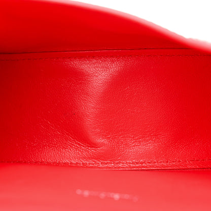 Balenciaga Shiny Calfskin Tonal B Crocodile Embossed Hourglass Top Handle Bag XS Bright Red 5 of 13