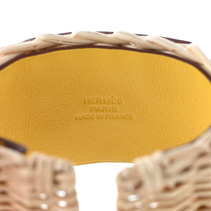 Hermes Barenia Osier Collier De Chien CDC Picnic Bracelet T3 Jaune De Naples 4 of 6