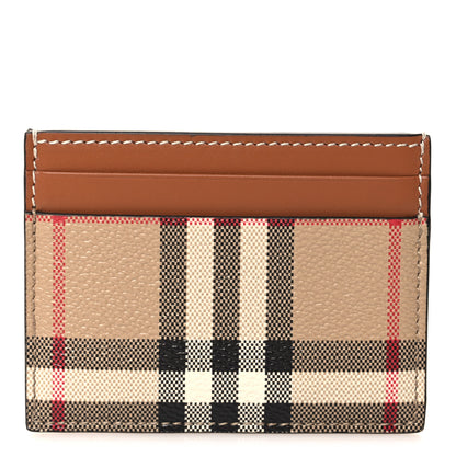Burberry Smooth Calfskin Vintage Check Sandon Card Holder Archive Beige 1 of 6
