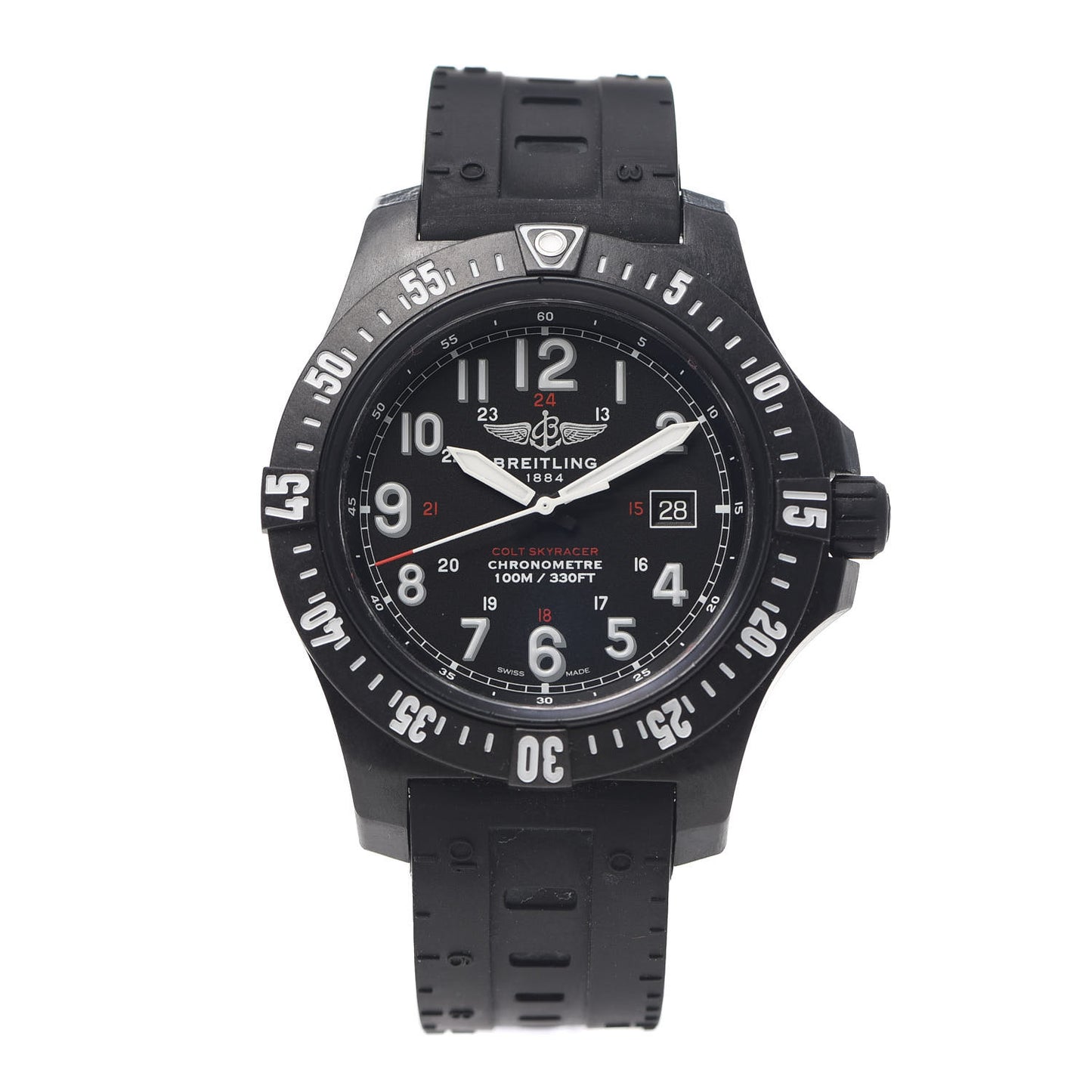 Breitlight Rubber 45mm Colt Skyracer Quartz Watch Black X74320