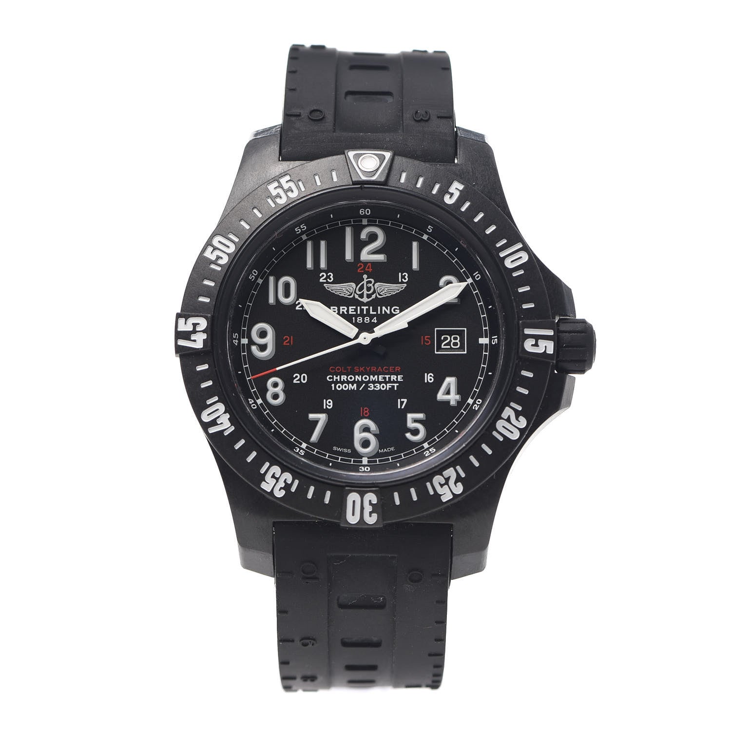 Breitling Breitlight Rubber 45mm Colt Skyracer Quartz Watch Black X74320 1 of 5
