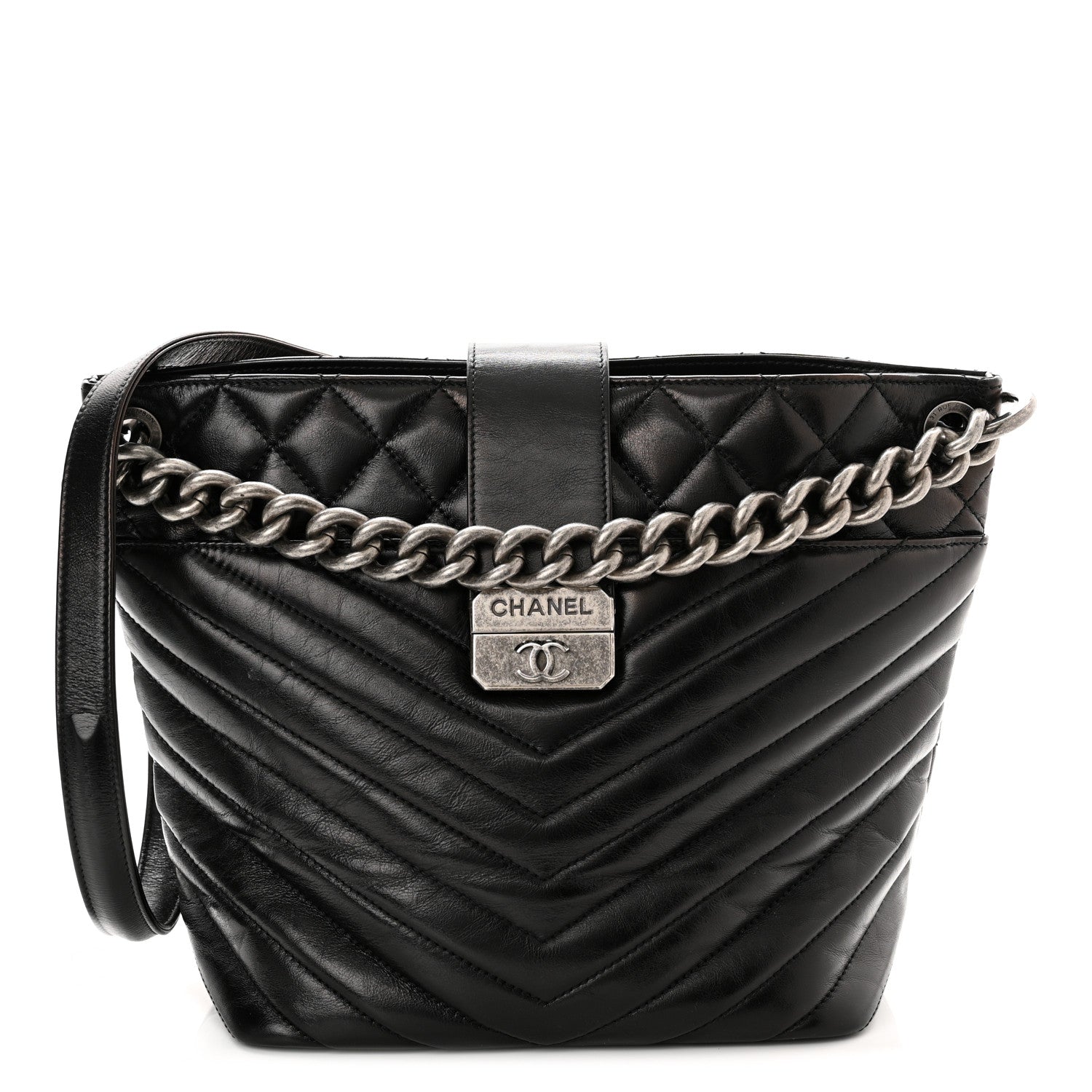 Chanel Aged Calfskin Quilted Mad About Quilting Small Hobo Black 1 of 10