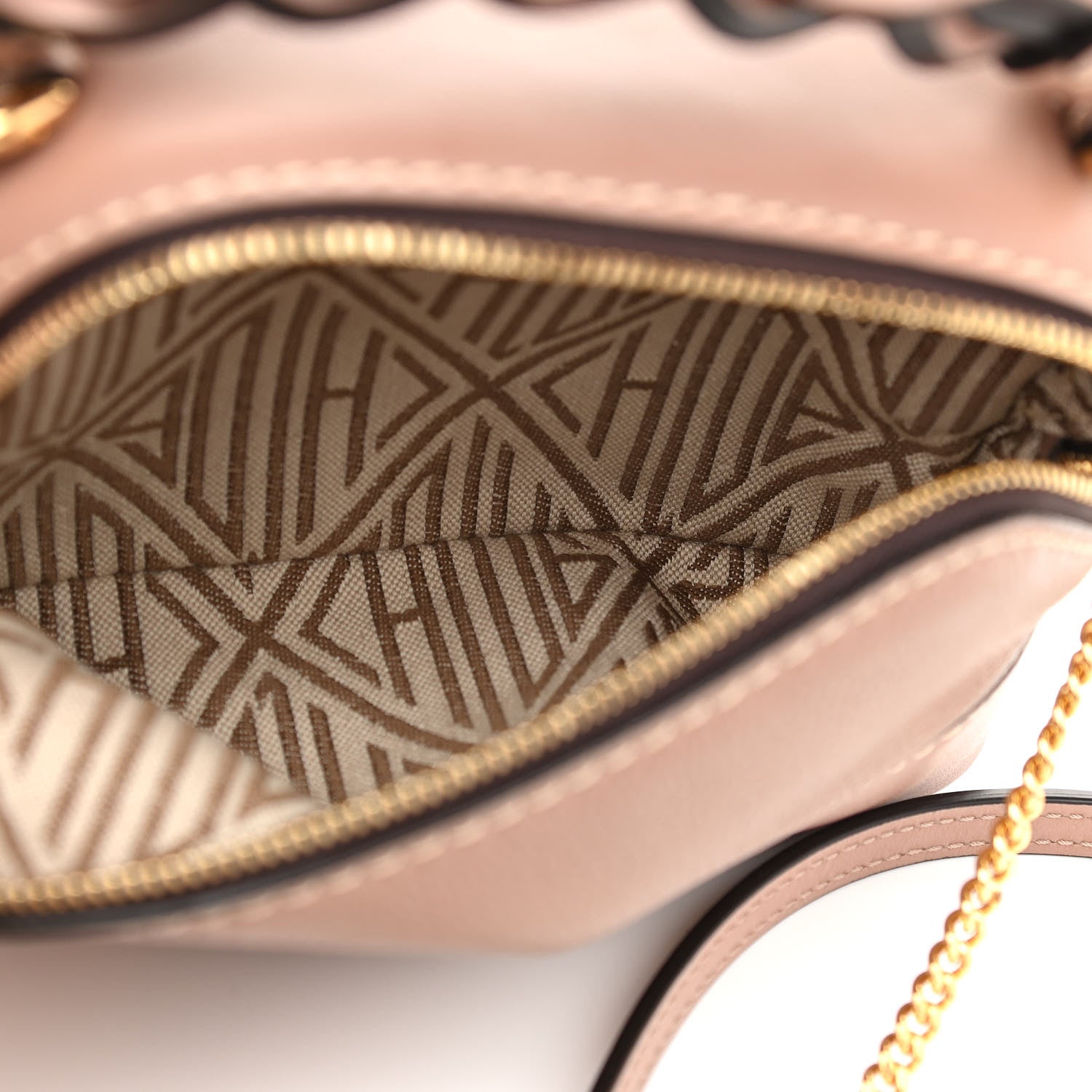 Chloe Calfskin Mini Daria Chain Bag Cement Brown 6 of 10