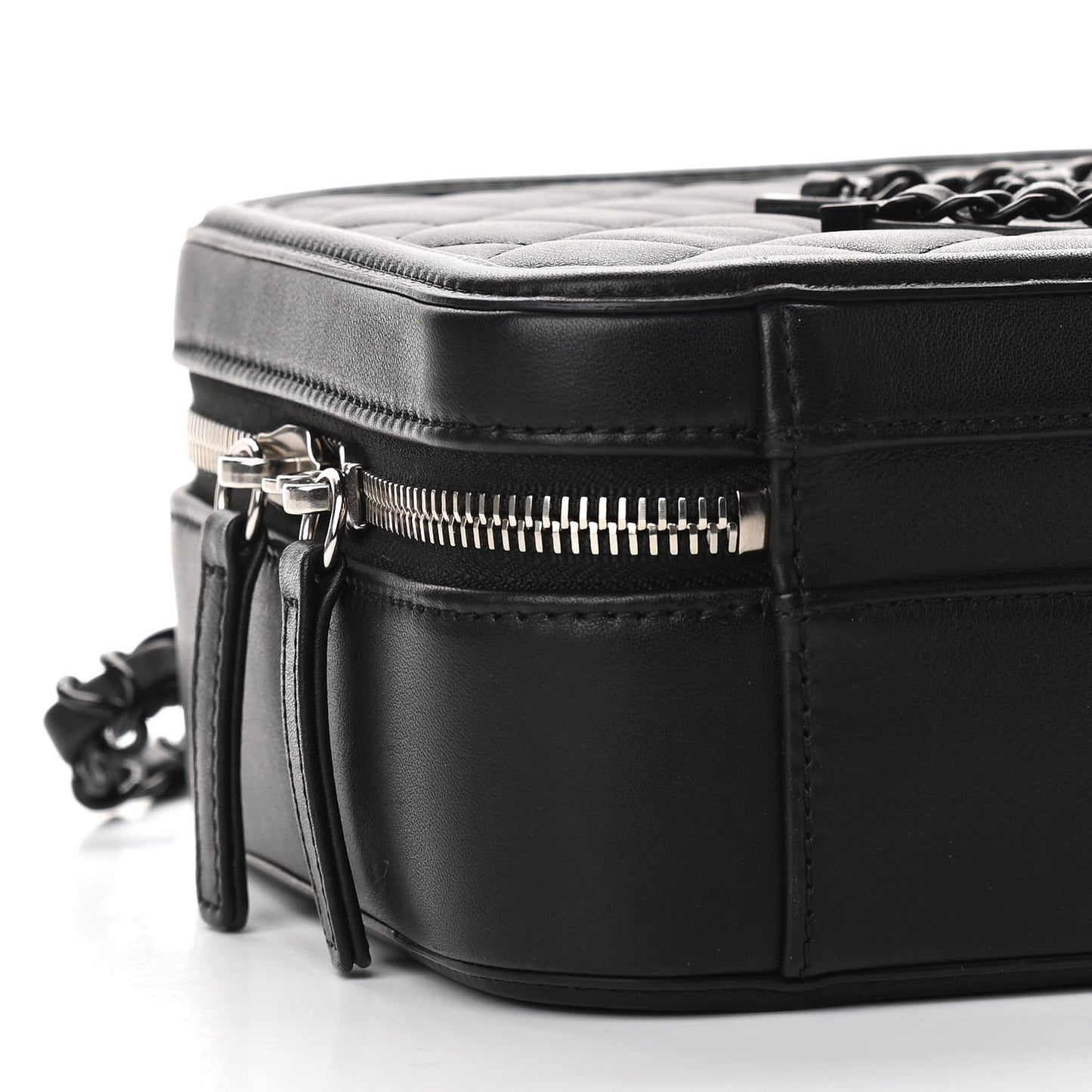 Lambskin Quilted Medium CC Filigree Vanity Case Black