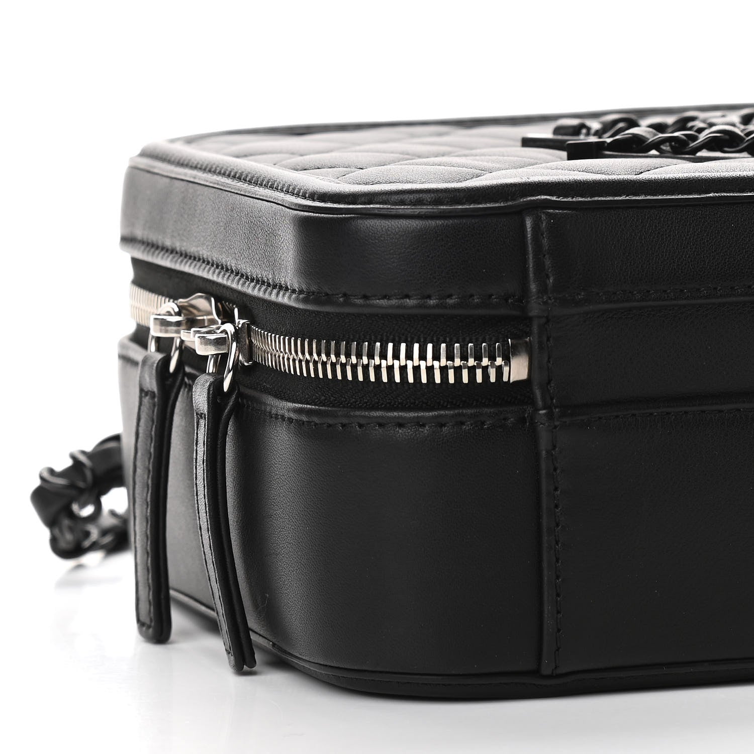 Chanel Lambskin Quilted Medium CC Filigree Vanity Case Black 8 of 10