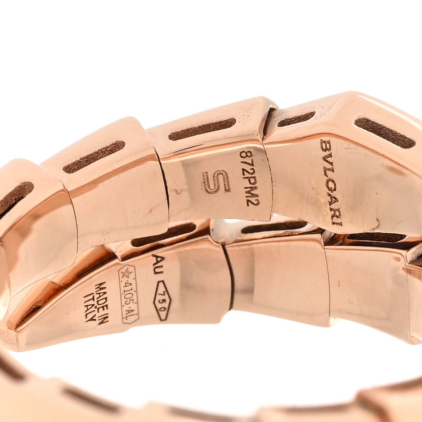 18K Rose Gold Serpenti Viper Ring S