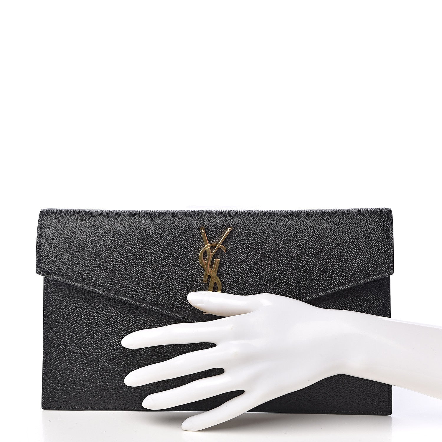 Saint Laurent Grain De Poudre Uptown Pouch Black 2 of 8
