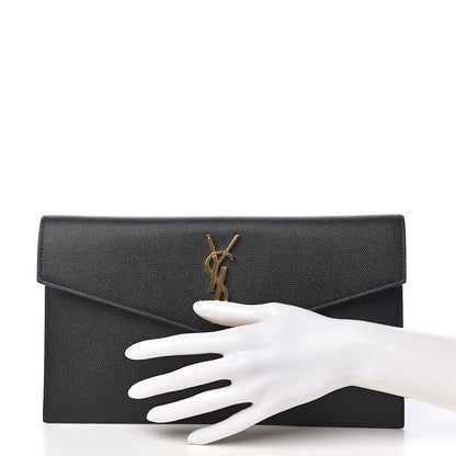Saint Laurent Grain De Poudre Uptown Pouch Black 2 of 8