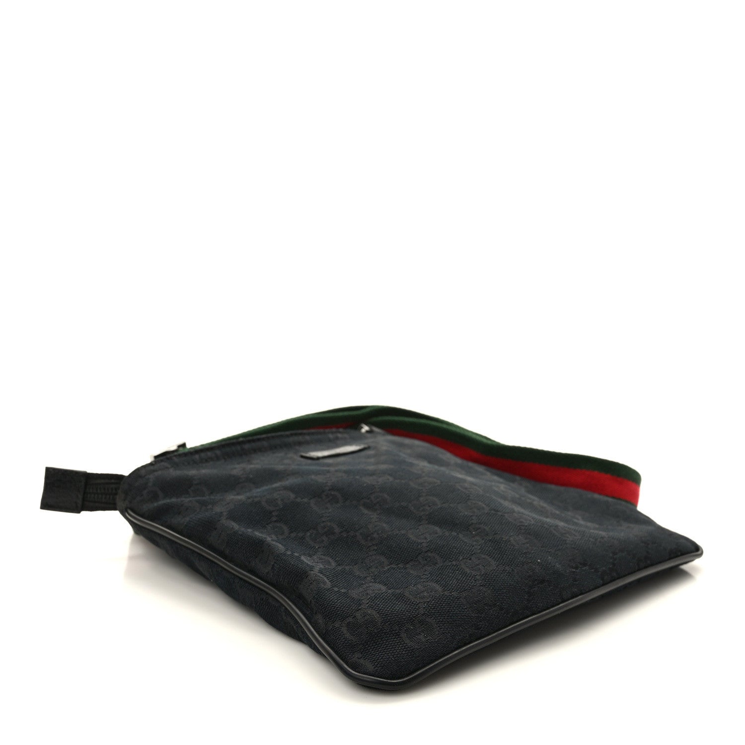 Gucci Monogram Web Small Flat Messenger Bag Black 4 of 9