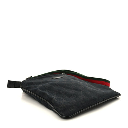 Gucci Monogram Web Small Flat Messenger Bag Black 4 of 9