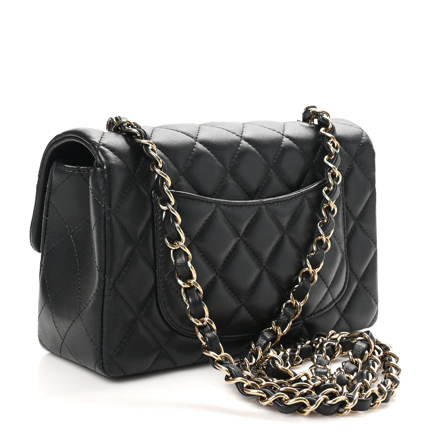Chanel Lambskin Quilted Mini Rectangular Flap Black 3 of 10