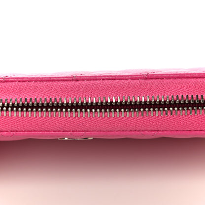 Chanel Caviar Quilted Large Gusset Zip Around Wallet Pink 19 of 21