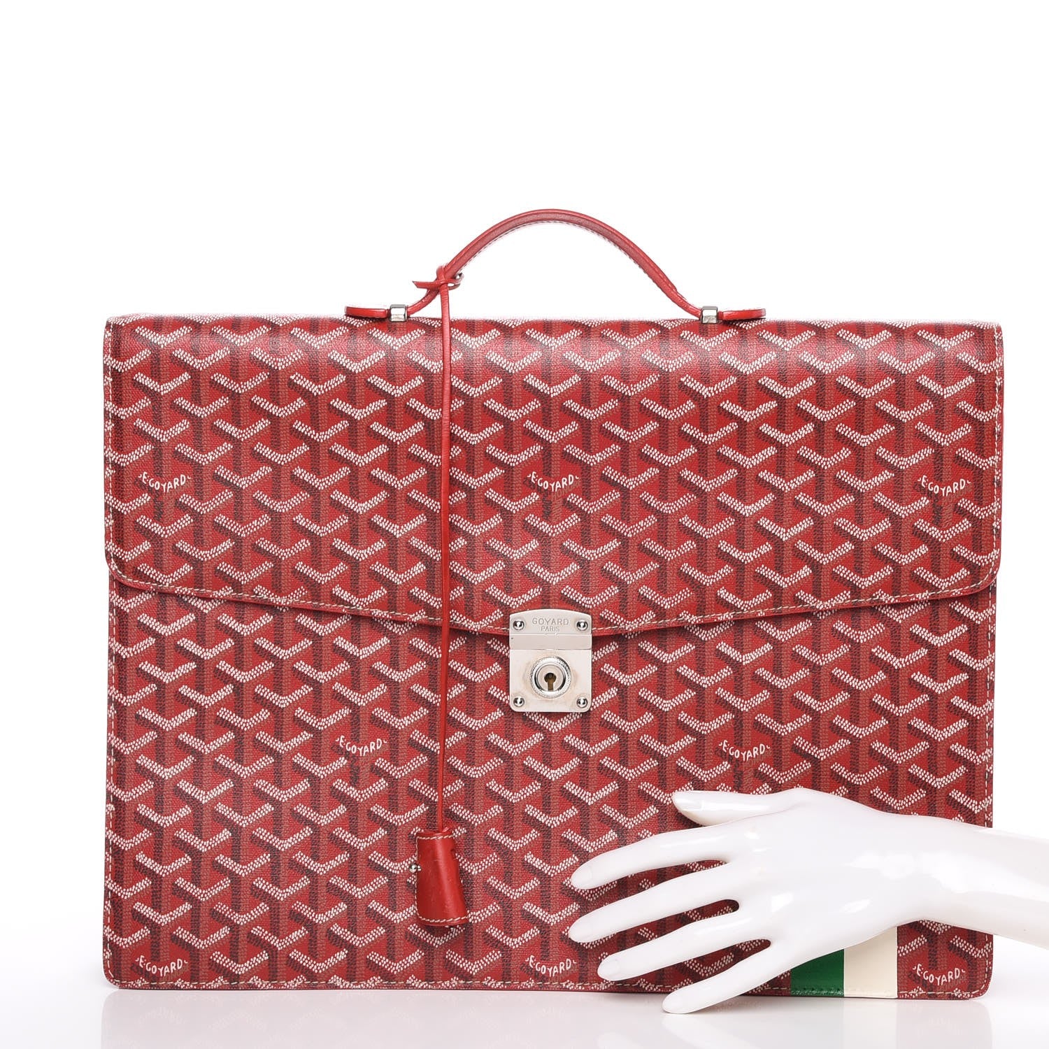 Goyard Chevron Serviette Chypre Briefcase Red 3 of 9