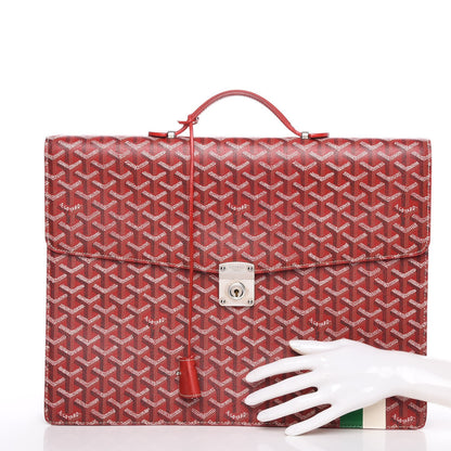 Goyard Chevron Serviette Chypre Briefcase Red 3 of 9