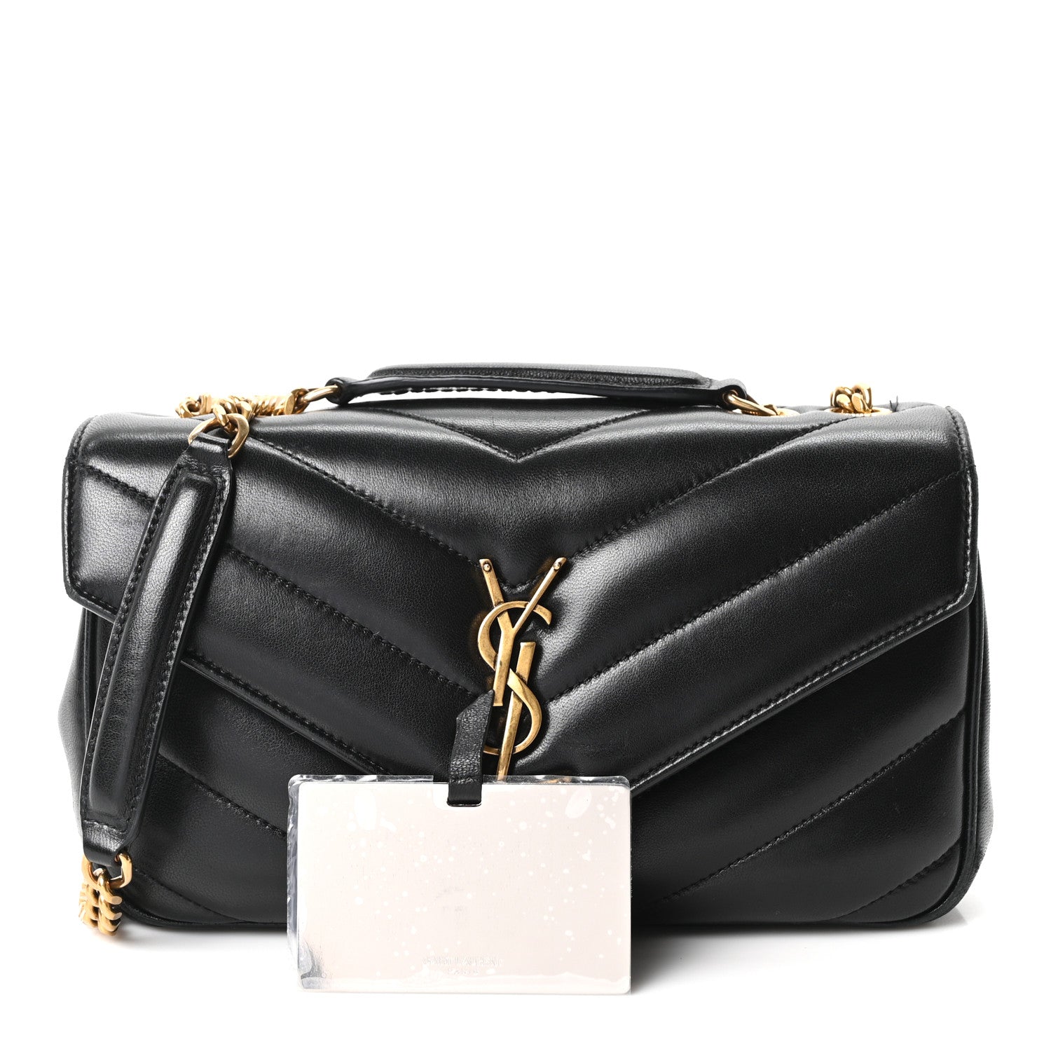 Saint Laurent Lambskin Chevron Quilted Small Loulou Black 3 of 11