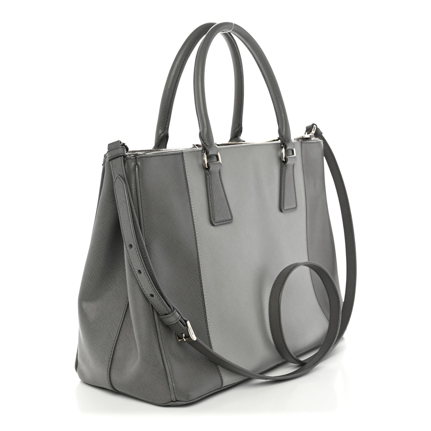 Prada Saffiano Lux Colorblock Medium Galleria Double Zip Tote Marmo Nube 3 of 15
