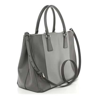 Prada Saffiano Lux Colorblock Medium Galleria Double Zip Tote Marmo Nube 3 of 15
