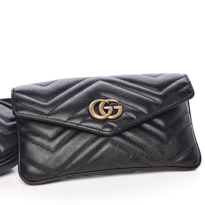 Gucci Calfskin Matelasse GG Marmont 2.0 Multi Belt Bag 85 34 Black 13 of 13