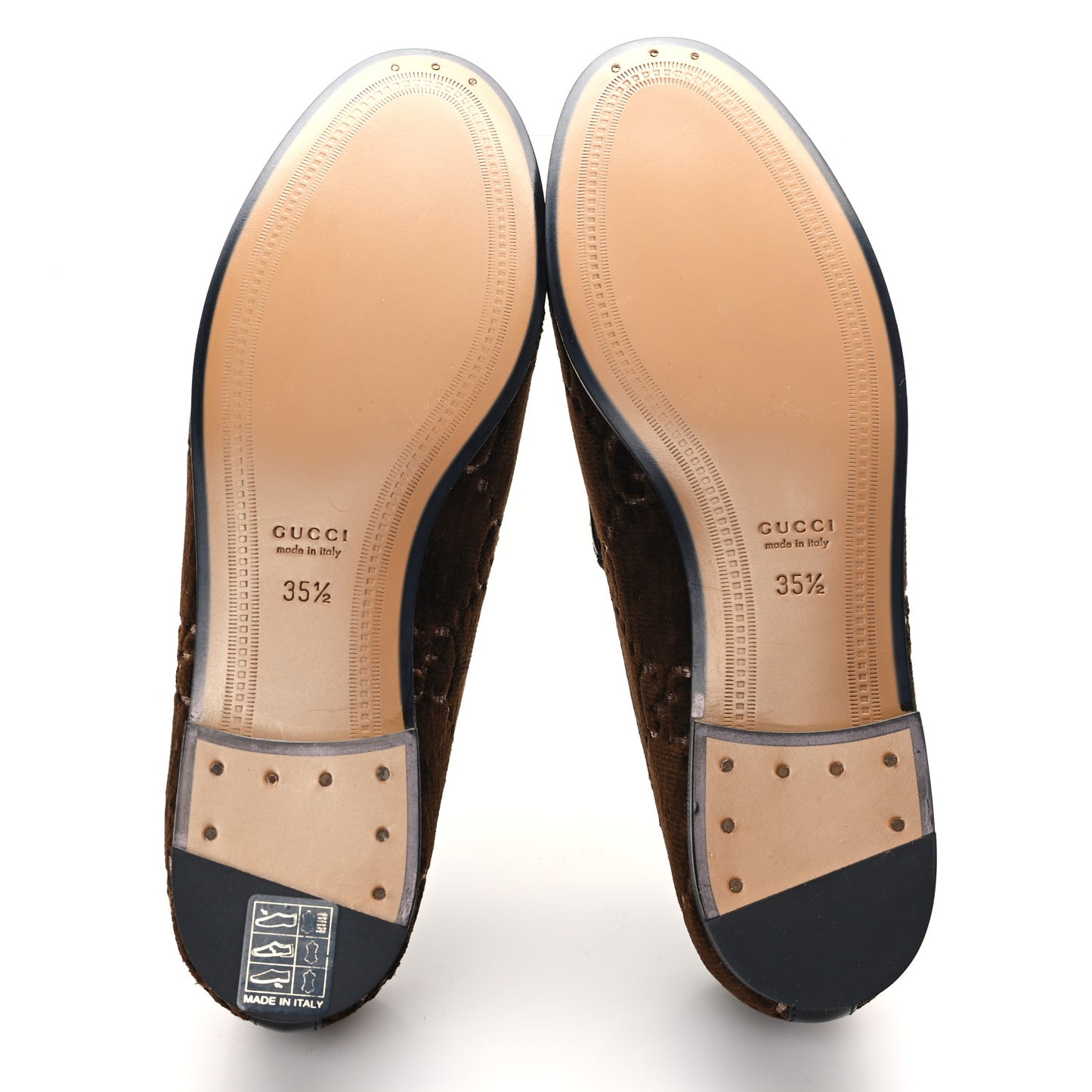 Velvet GG Monogram Horsebit Womens Jordaan Loafers 35.5 Brown Black