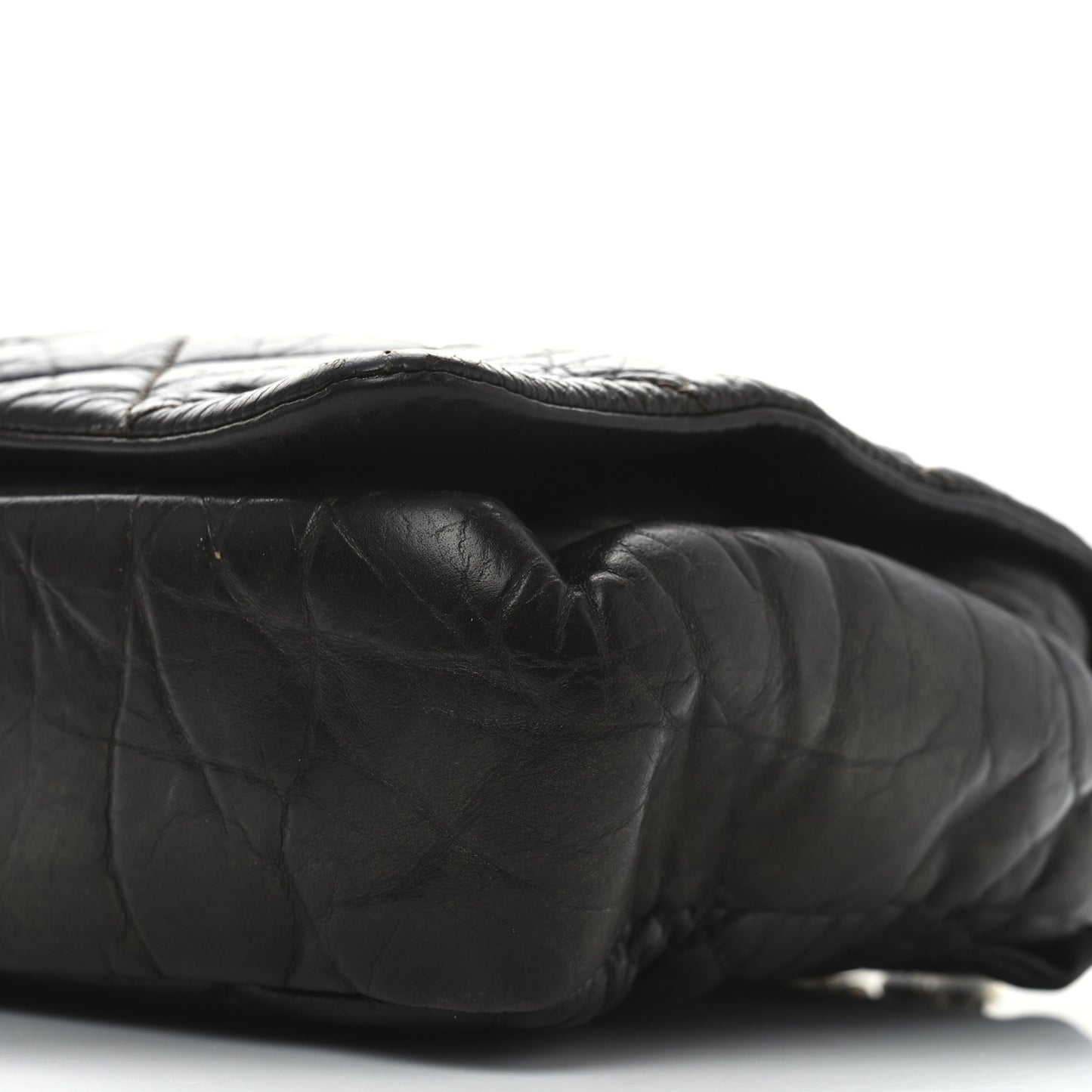 Aged Calfskin Quilted Medium Pondichery Flap Brown