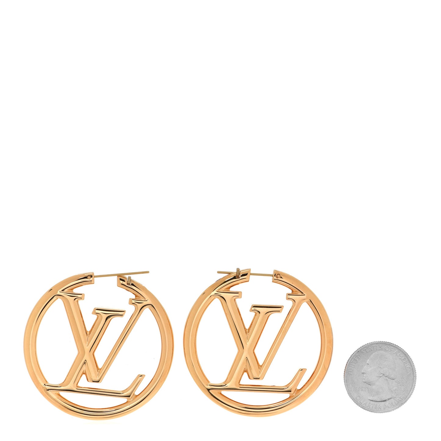 Metal Louise Hoop Earrings Gold