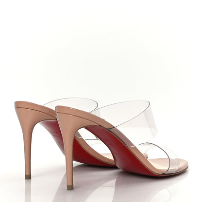 Christian Louboutin Patent PVC Just Nothing 85 Slide Sandals 37.5 Nude 4 of 7